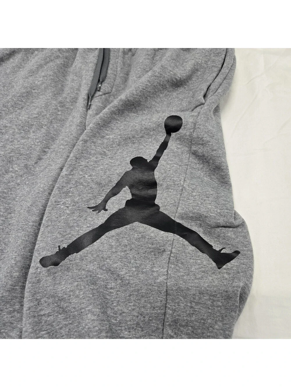 EUC Men's MEDIUM Air Jordan Jumpman Logo Sweatpants Grey Fleece Joggers Pockets